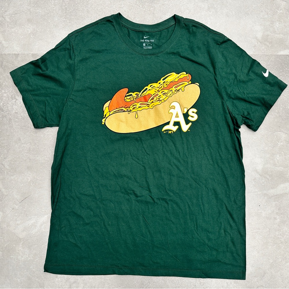 Nike Swoosh Oakland Athletics A's hotdog t-shirt